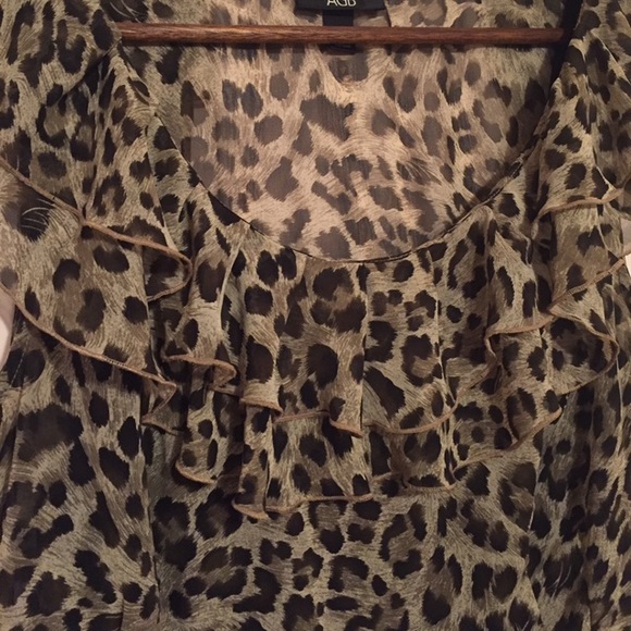 AGB Sleeveless Leopard Print Top, Sz XL - Picture 2 of 13
